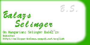 balazs selinger business card